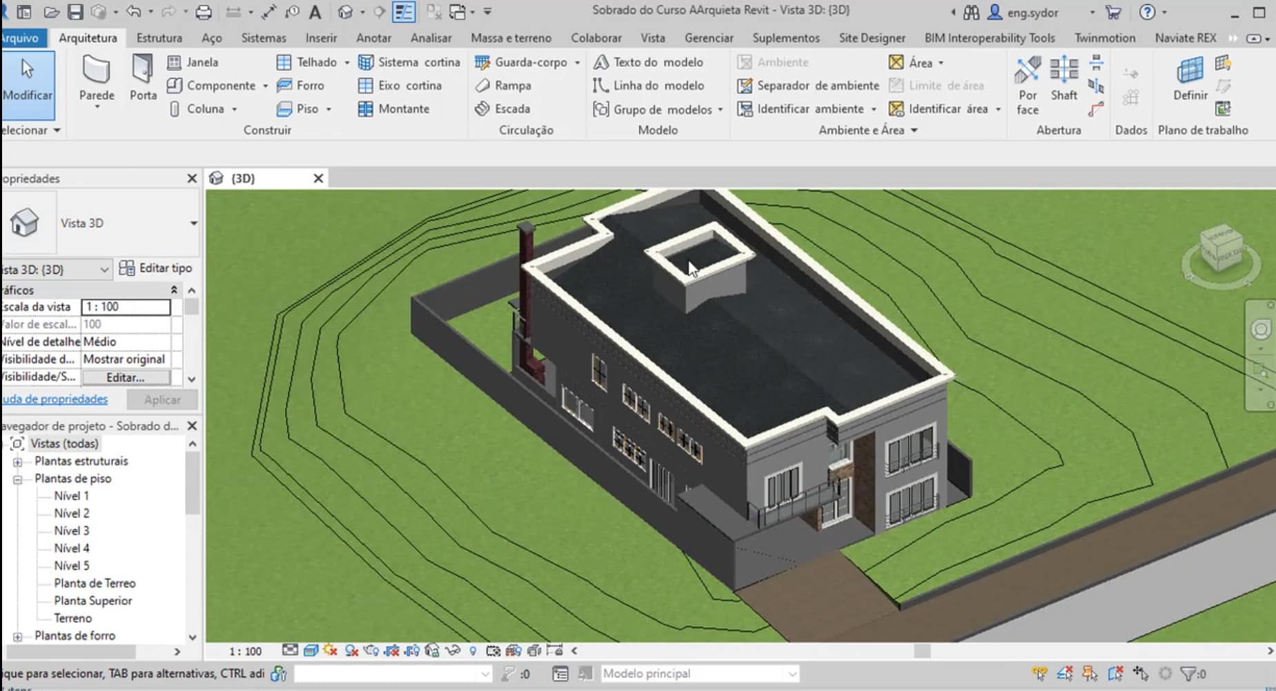 Projeto de residência em Revit