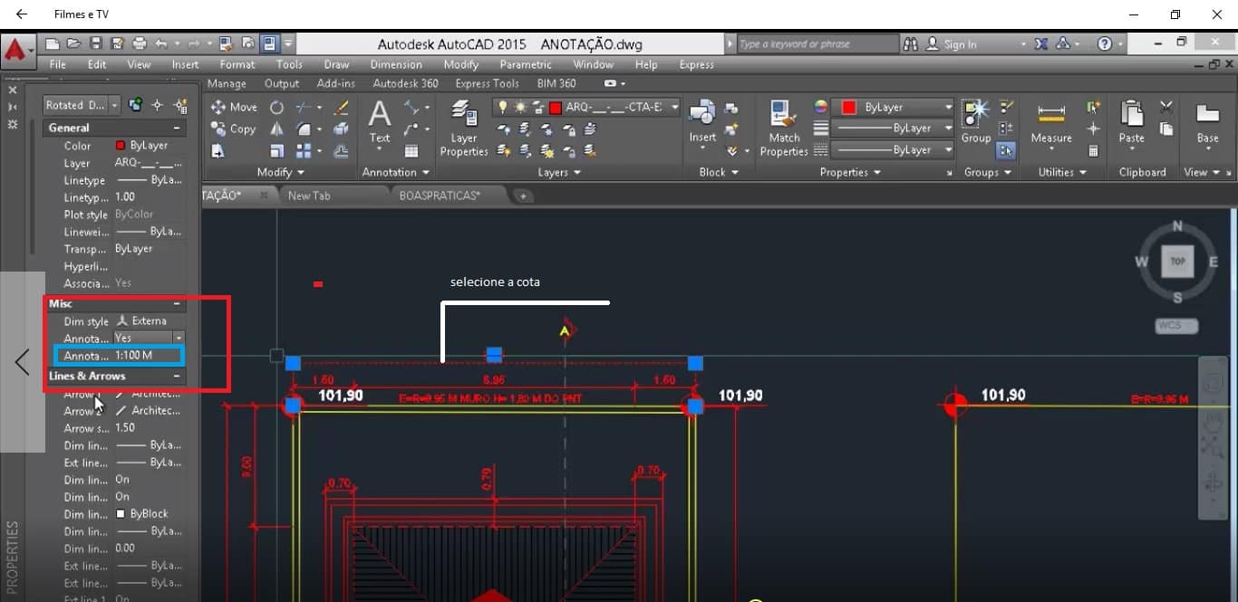 cotas no autocad 2012