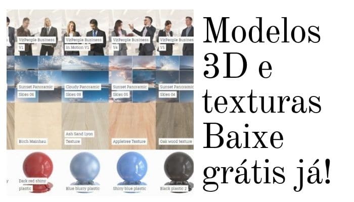 Modelos 3D e texturas para renderizações arquitetônicas! Baixe já!
