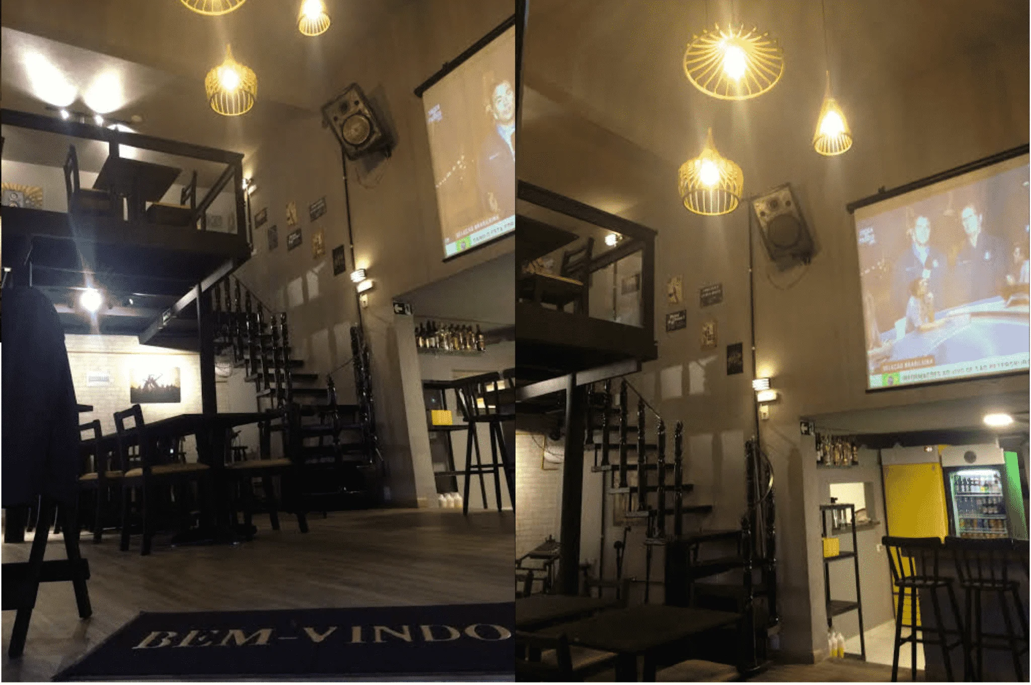 Salão principal depois da reforma Salão principal depois da reforma com mezanino preto, iluminação quente e novas luminárias