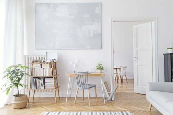 white space with big picture on the wall - 5 rules in Interior Design that we are begging you to break!