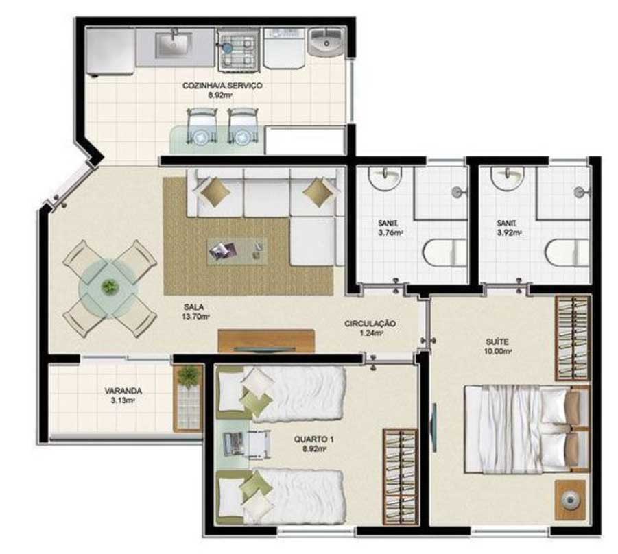 Casas Pequenas - 7 Dicas úteis de decoração com a planta! 5 Decoração de Casas Pequenas - Confira 7 Dicas úteis com a planta!