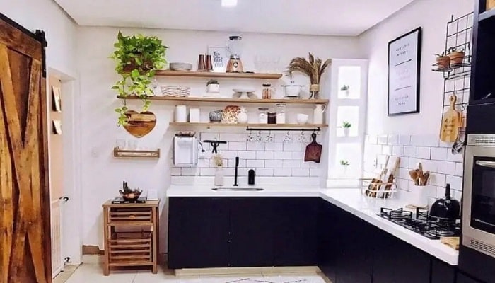 Cozinha Moderna pequena -10 dicas para fazer a sua! 31 Decorar parede cozinha com tijolinhos