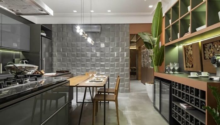 Cozinha Moderna pequena -10 dicas para fazer a sua! 17 Revestimento com formas geométricas