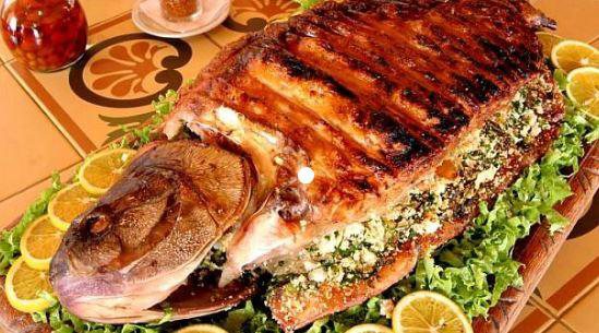 Peixe Assado com Farofa