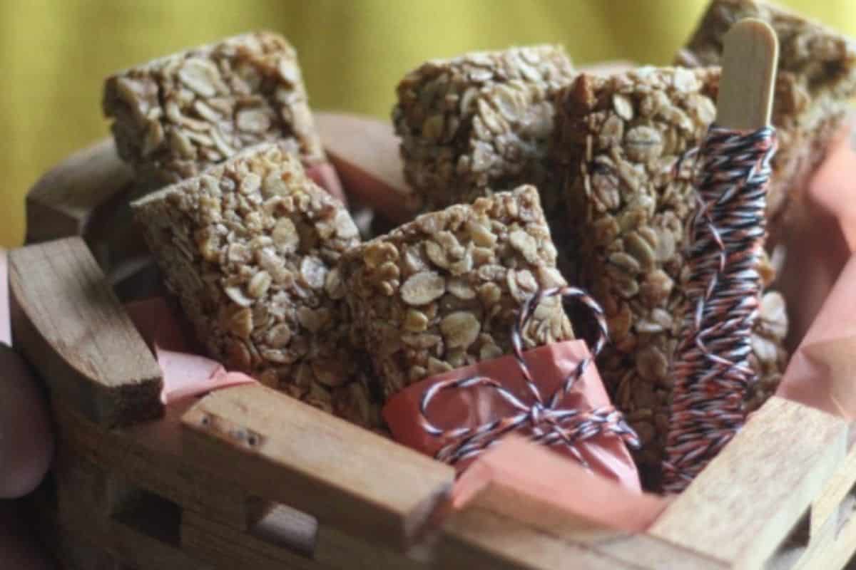 Receita de Barrinha de Cereal de Aveia com Castanhas