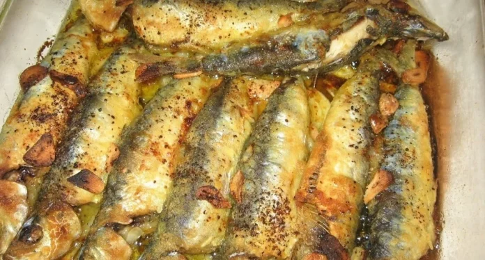 tabuleiro de sardinhas no forno