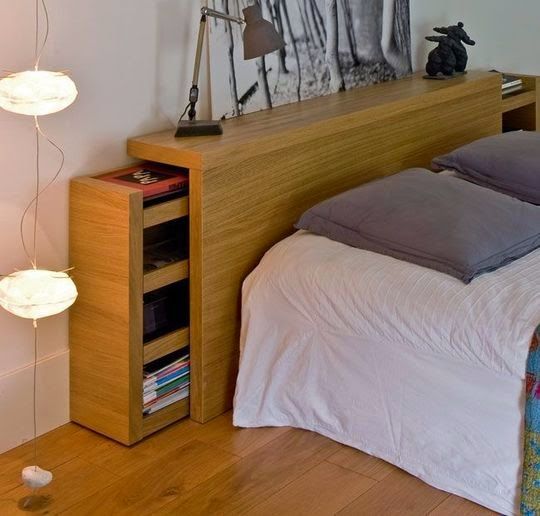 Como Organizar Quartos Pequenos - Ganhe qualidade de vida! 13 cabeceira pinterest