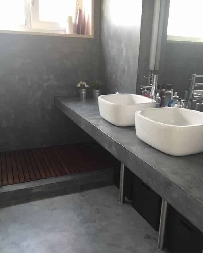 Cimento Queimado - 3 formas de utilizar no seu Banheiro! 3 piso para banheiro 5