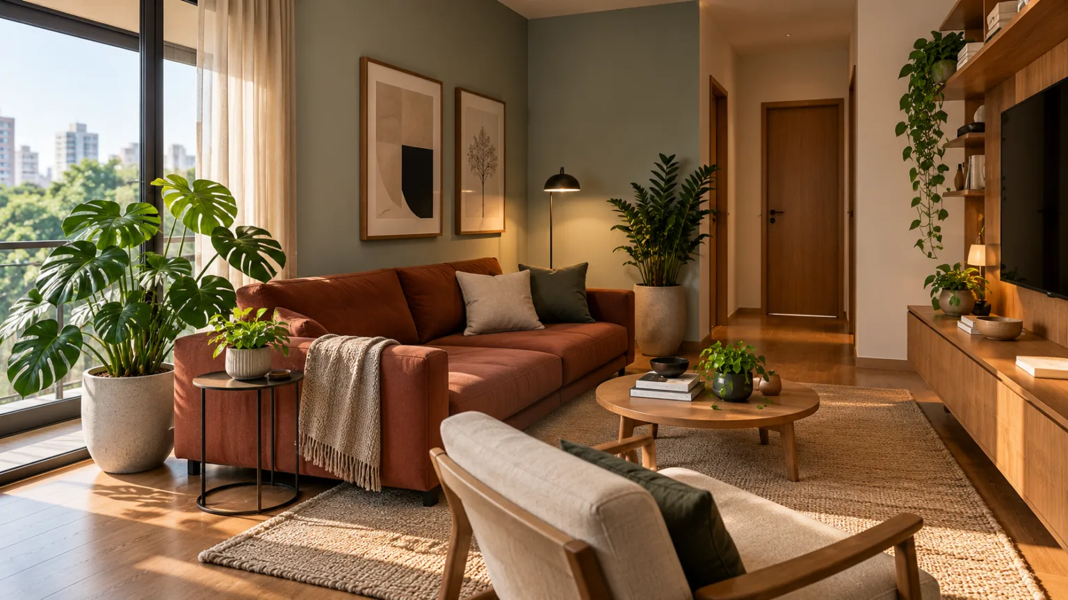 Plantas de interior escolhidas de acordo com luz e espaço da sala