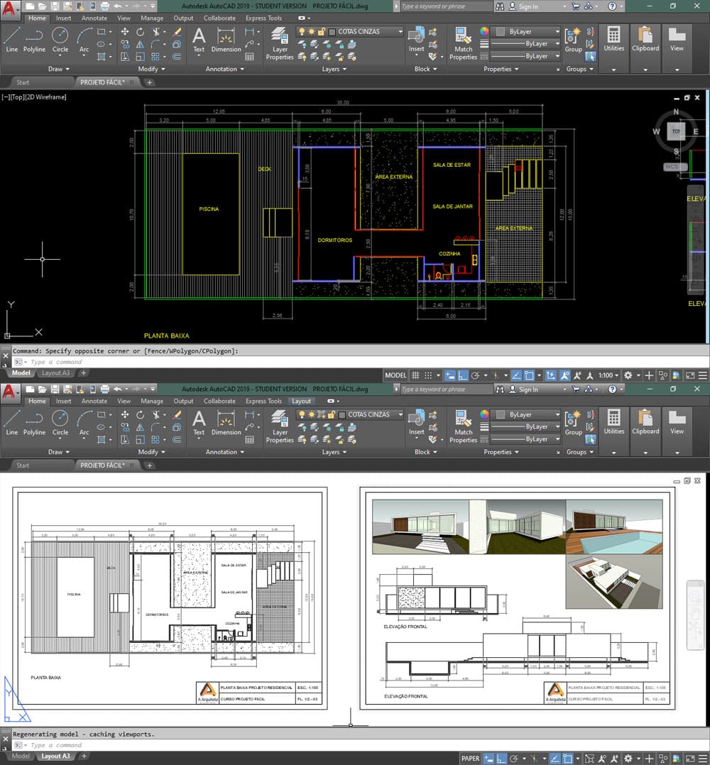 Projeto criado no AutoCAD Projeto criado no AutoCAD