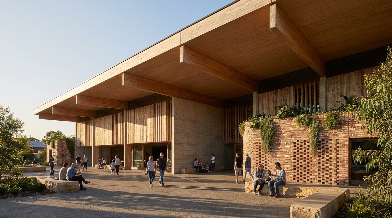 Arquitetos contemporâneos: nomes e obras que ajudam a entender a arquitetura atual 2 Edificio contemporaneo com madeira concreto areas de sombra e espaco publico integrado a vegetacao