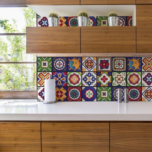 papel de parede para cozinha colorido