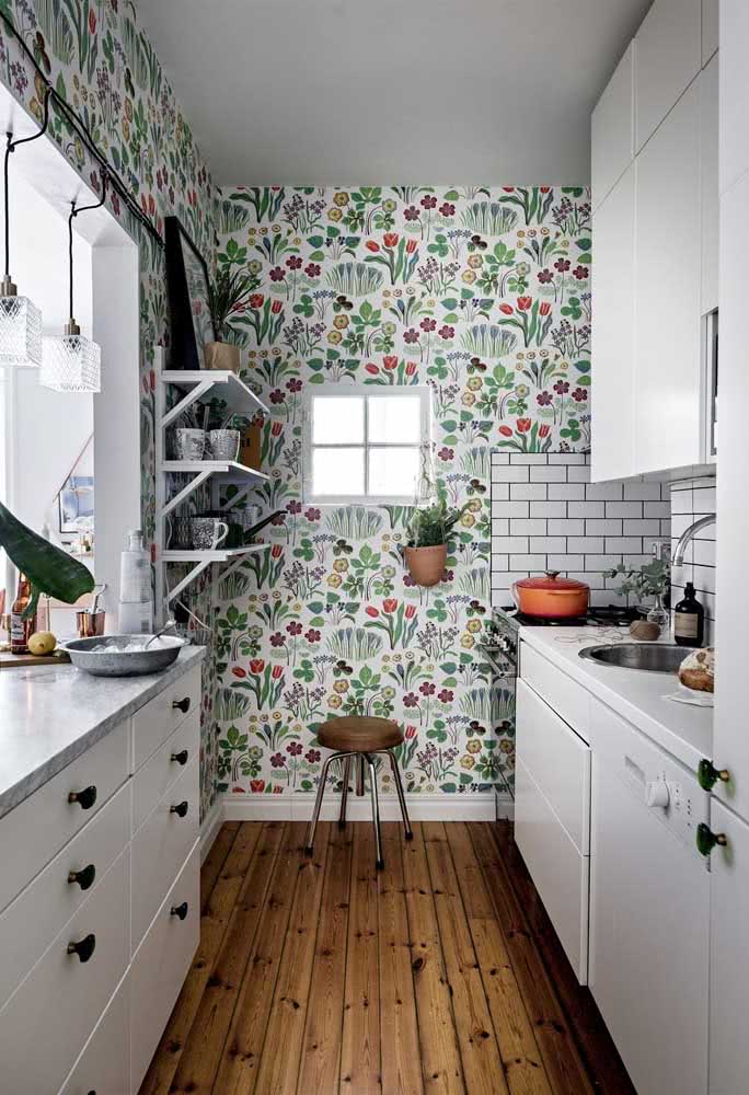 papel de parede para cozinha floral