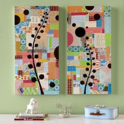 Diferentes desenhos do tecido de parede tecido16