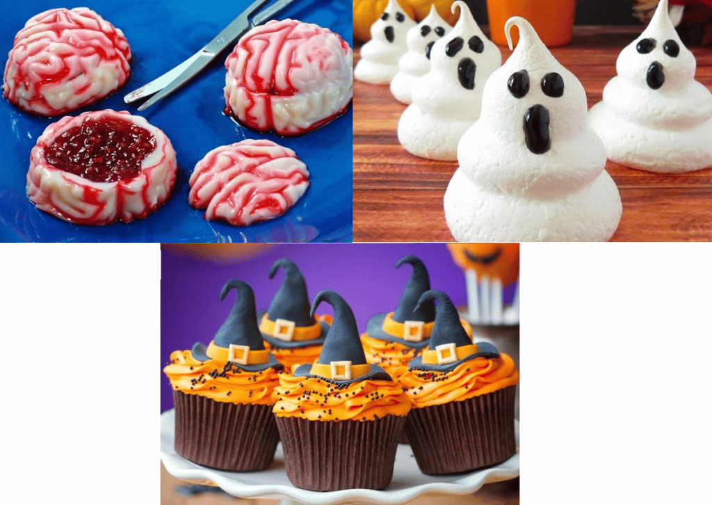 Decoração para mesa com petiscos e doces hallo5