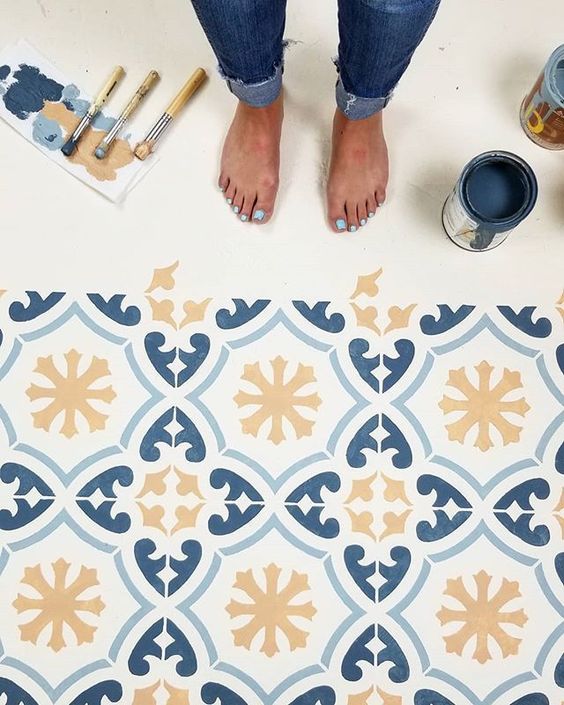 Piso com stencil tintapiso14