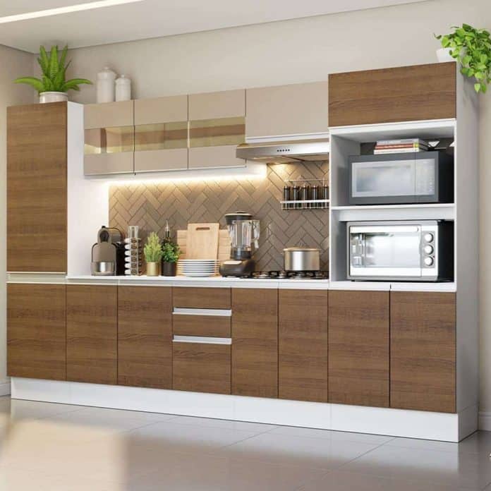 armário de cozinha de madeira