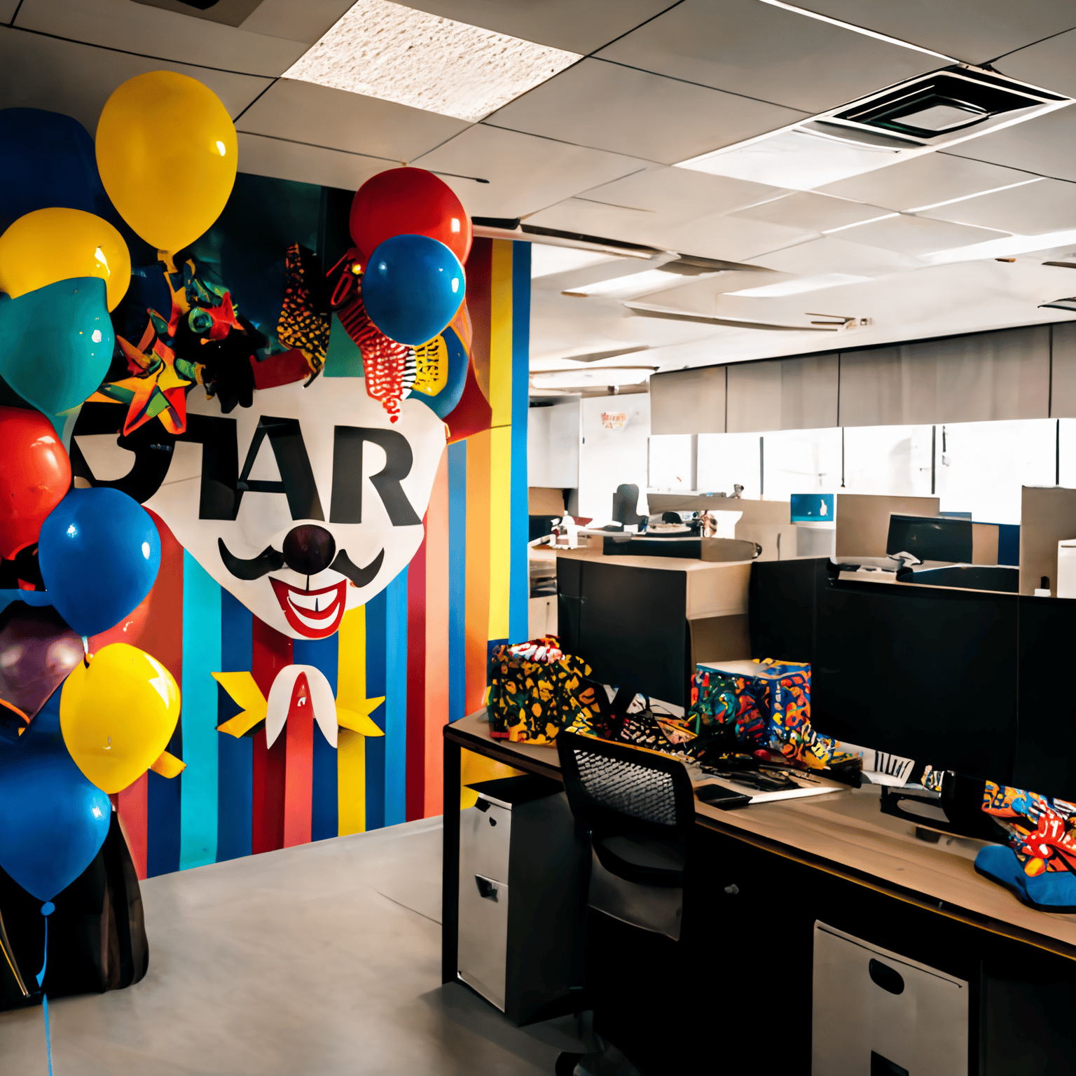 Decoração de carnaval para escritório