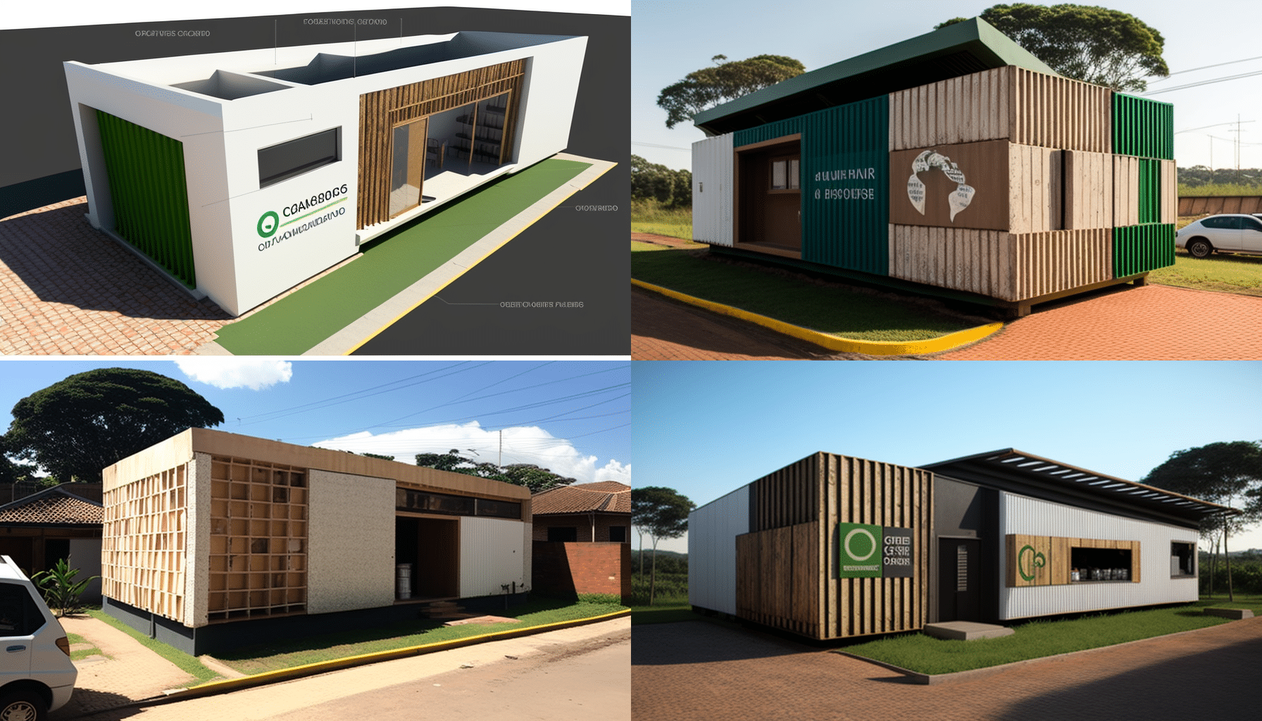 projetos de arquitetura usando contêiner 