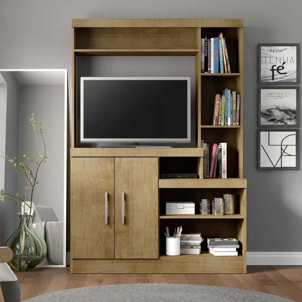 Como organizar os objetos na estante de sala?