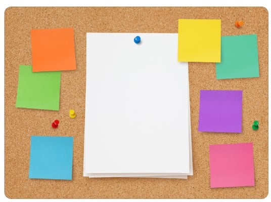 Use um quadro de recados para manter as tarefas em ordem