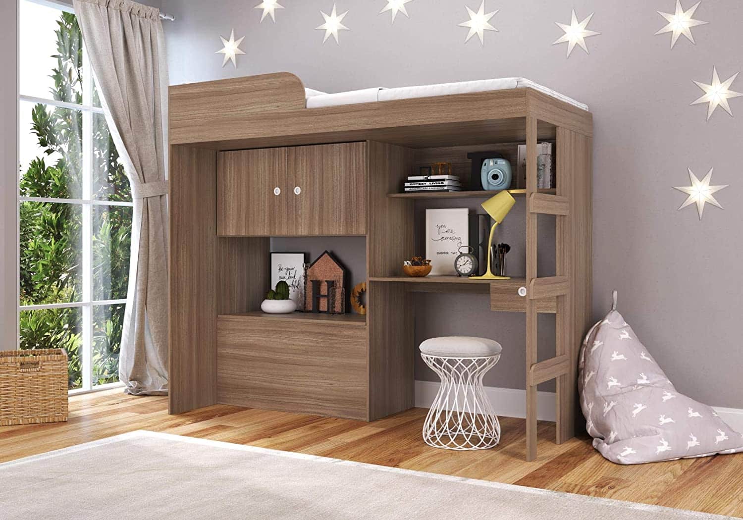Camas Suspensas com Mesa: Um Espaço de Trabalho no Quarto 3 Camas Suspensas com Mesa: Um Espaço de Trabalho no Quarto