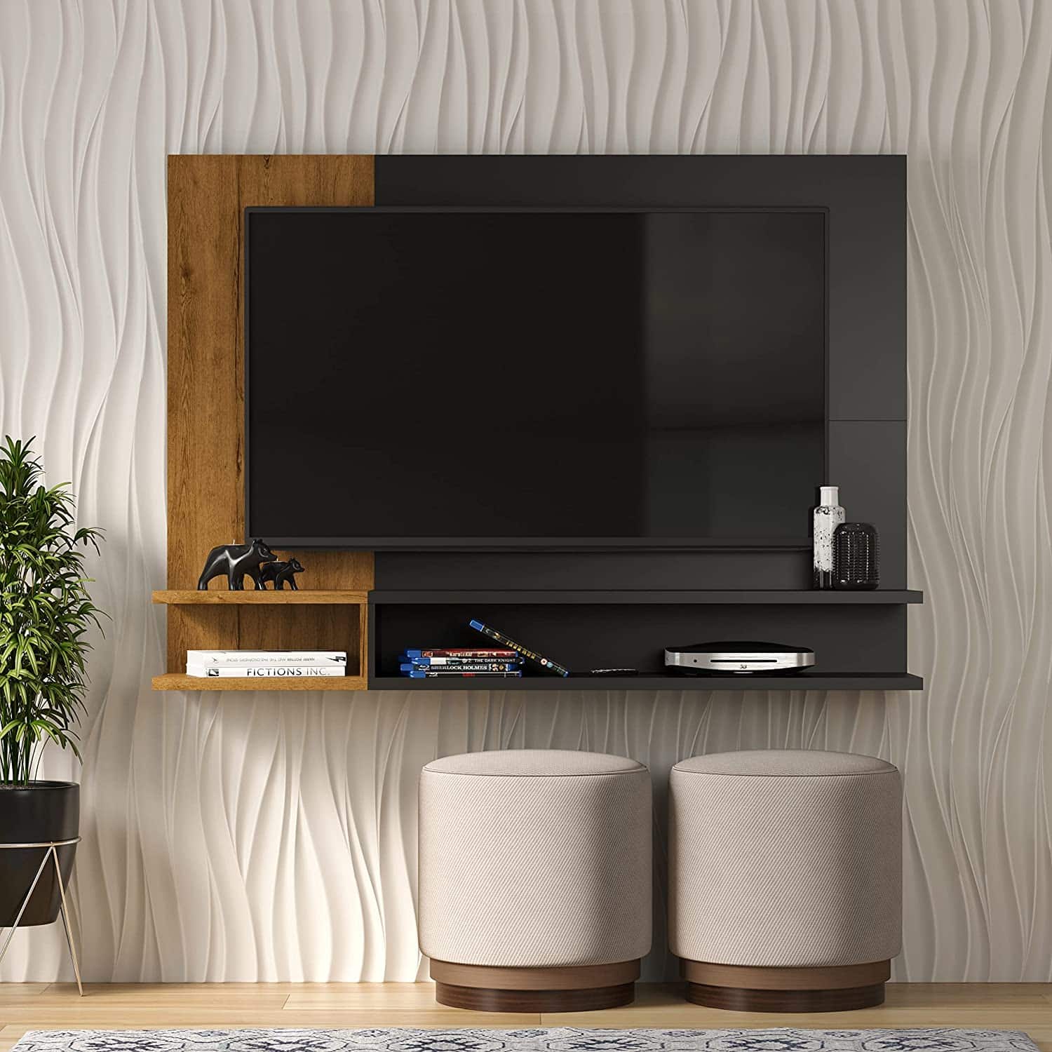 Estantes de Parede - Economize espaço em sua sala de TV. 9 Estantes de Parede - Economize espaço em sua sala de TV.