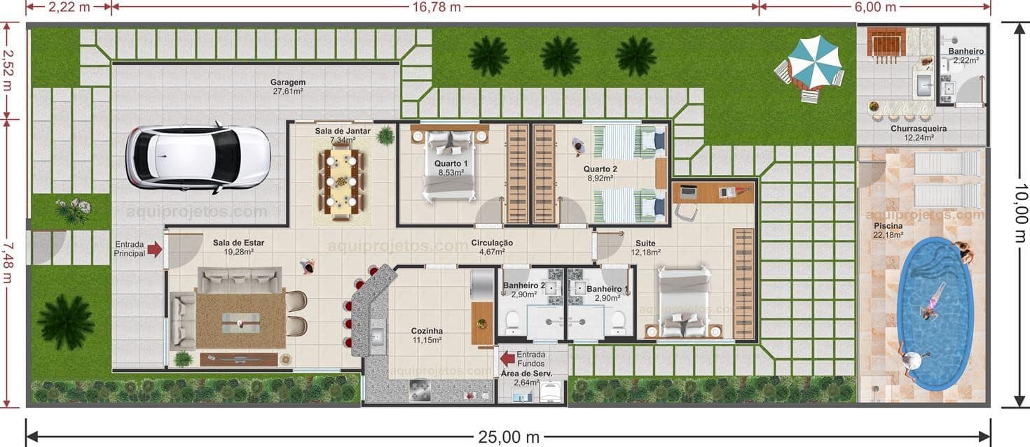 Planta de casa 10x25 Planta de casa 10x25