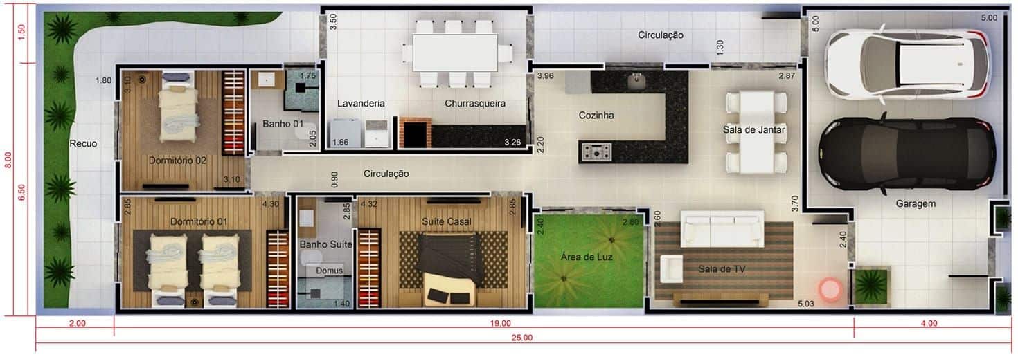 Casa em Terreno 8 x 25 Metros