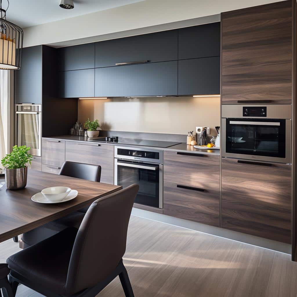 Incorporando tendências modernas para otimizar o espaço na cozinha de seu pequeno apartamento. 4 Incorporando tendências modernas em cozinhas de apartamentos pequenos