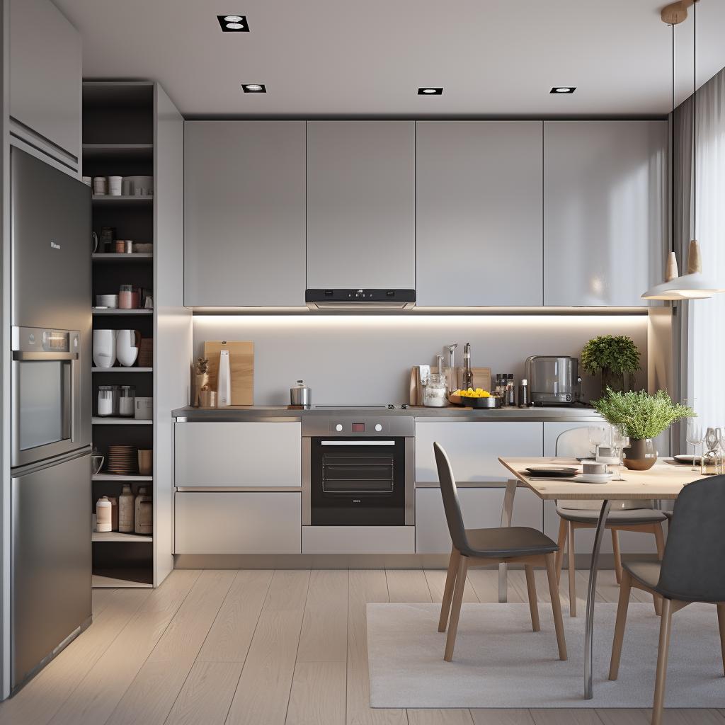 Incorporando tendências modernas para otimizar o espaço na cozinha de seu pequeno apartamento. 3 Incorporando tendências modernas em cozinhas de apartamentos pequenos