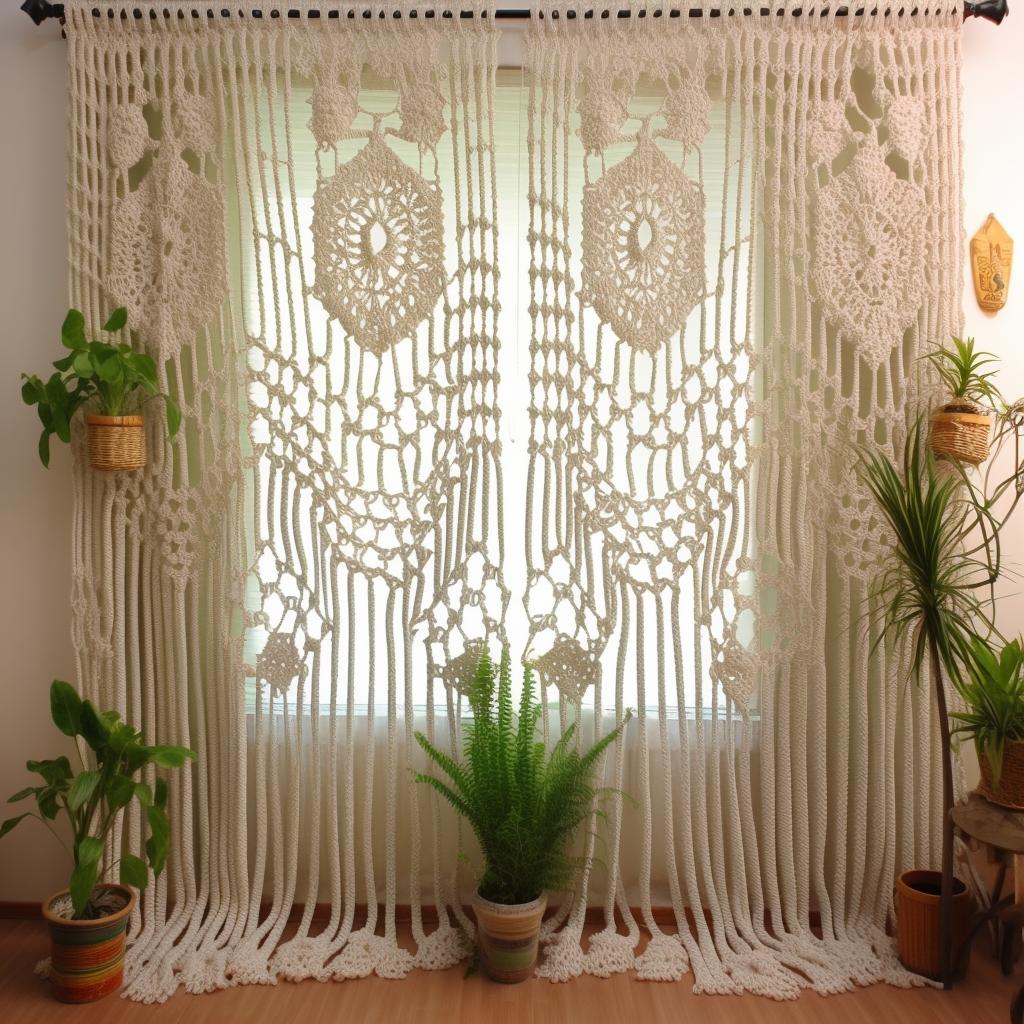 cortinas de crochê