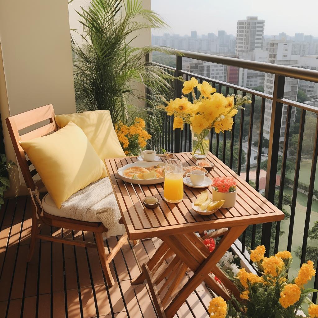 Encontre a mesa perfeita para sua sacada: Dicas e inspirações para sua casa! 2 mesa para sacada