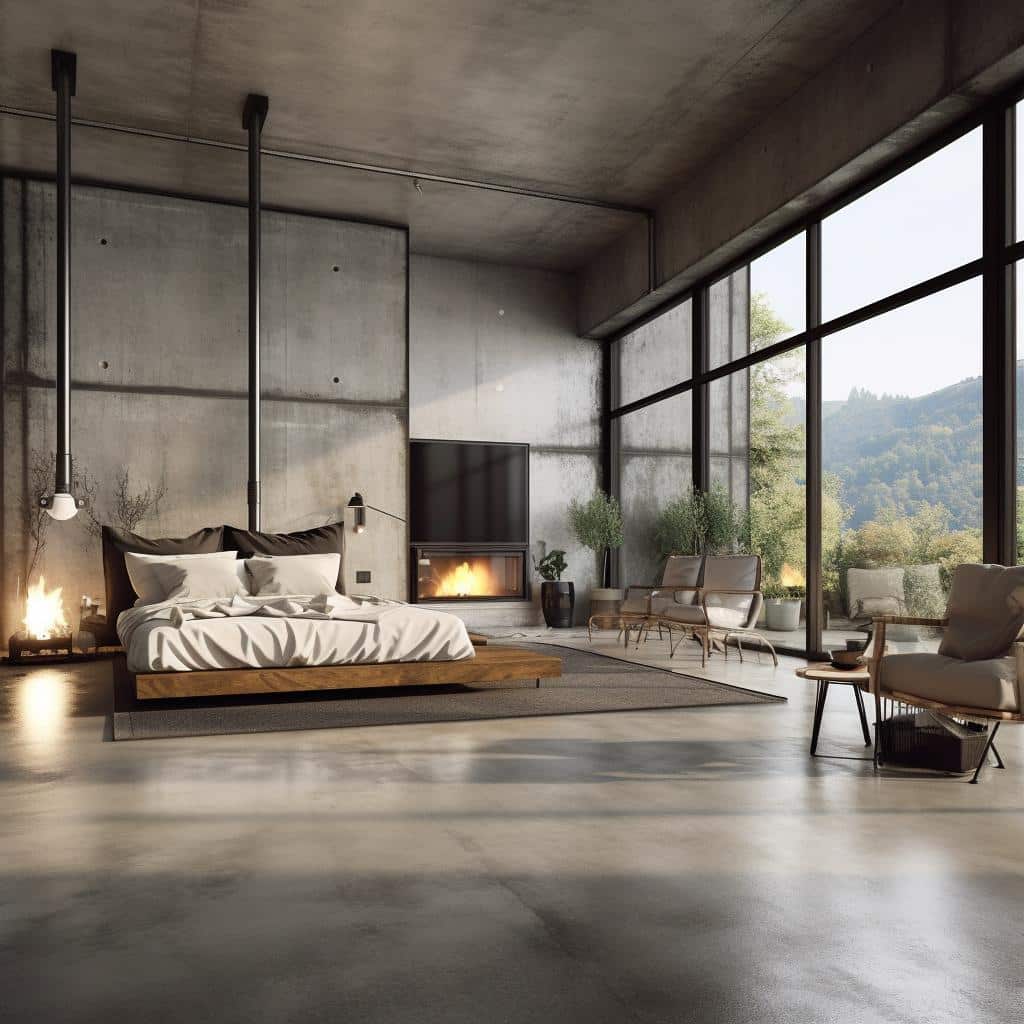 Sala com cimento queimado: Descubra como o estilo industrial pode transformar seu espaço de convívio. 3 sala com cimento queimado