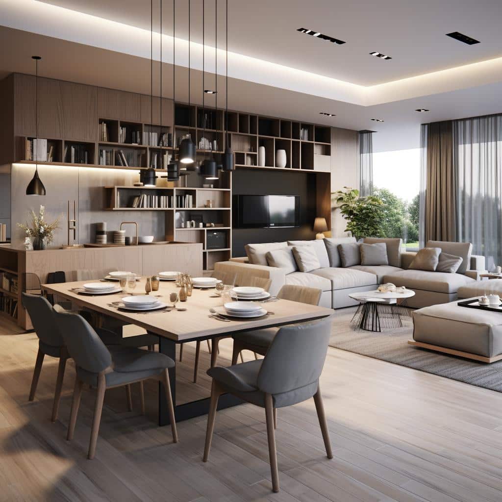 Sala de Estar e Jantar Integradas: Transforme seu Espaço em um Ambiente Moderno e Aconchegante. 2 sala de estar e jantar integradas