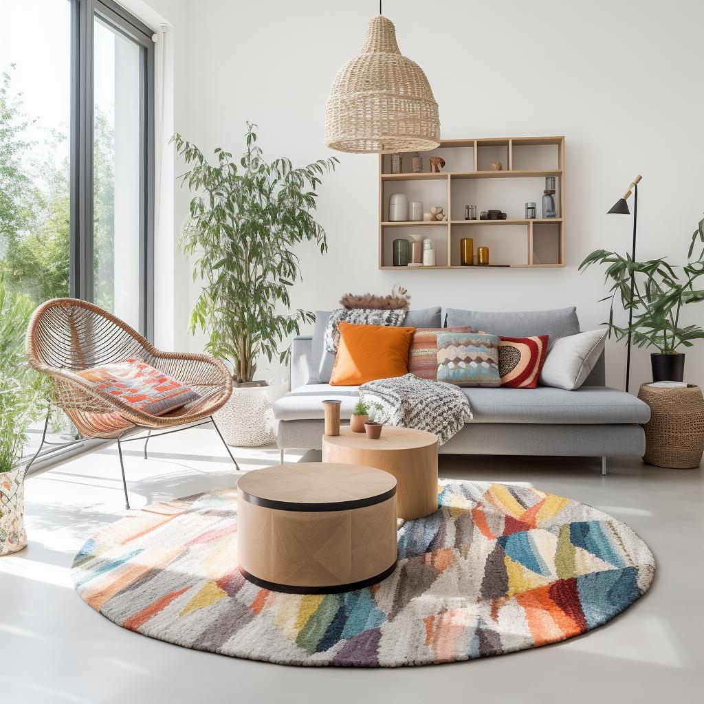 Tapete redondo para sala: A opção perfeita para adicionar estilo e aconchego ao seu ambiente de estar! 2 tapete redondo para sala