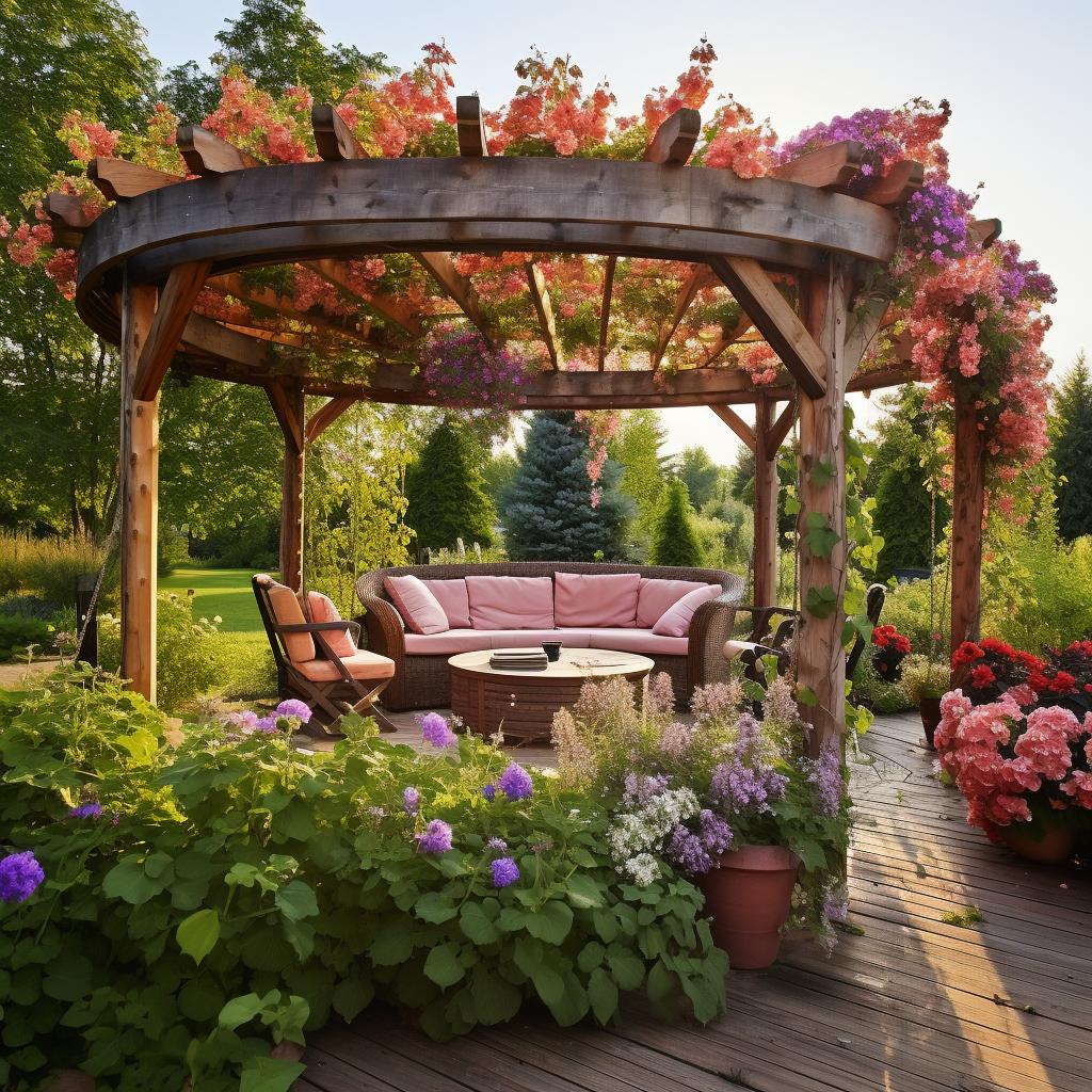 Dicas criativas de decoração com vegetação e flores para um pergolado rústico: transforme seu espaço ao ar livre em um paraíso natural. 4 5 dicas de decoração de um pergolado rústico usando vegetação e flores