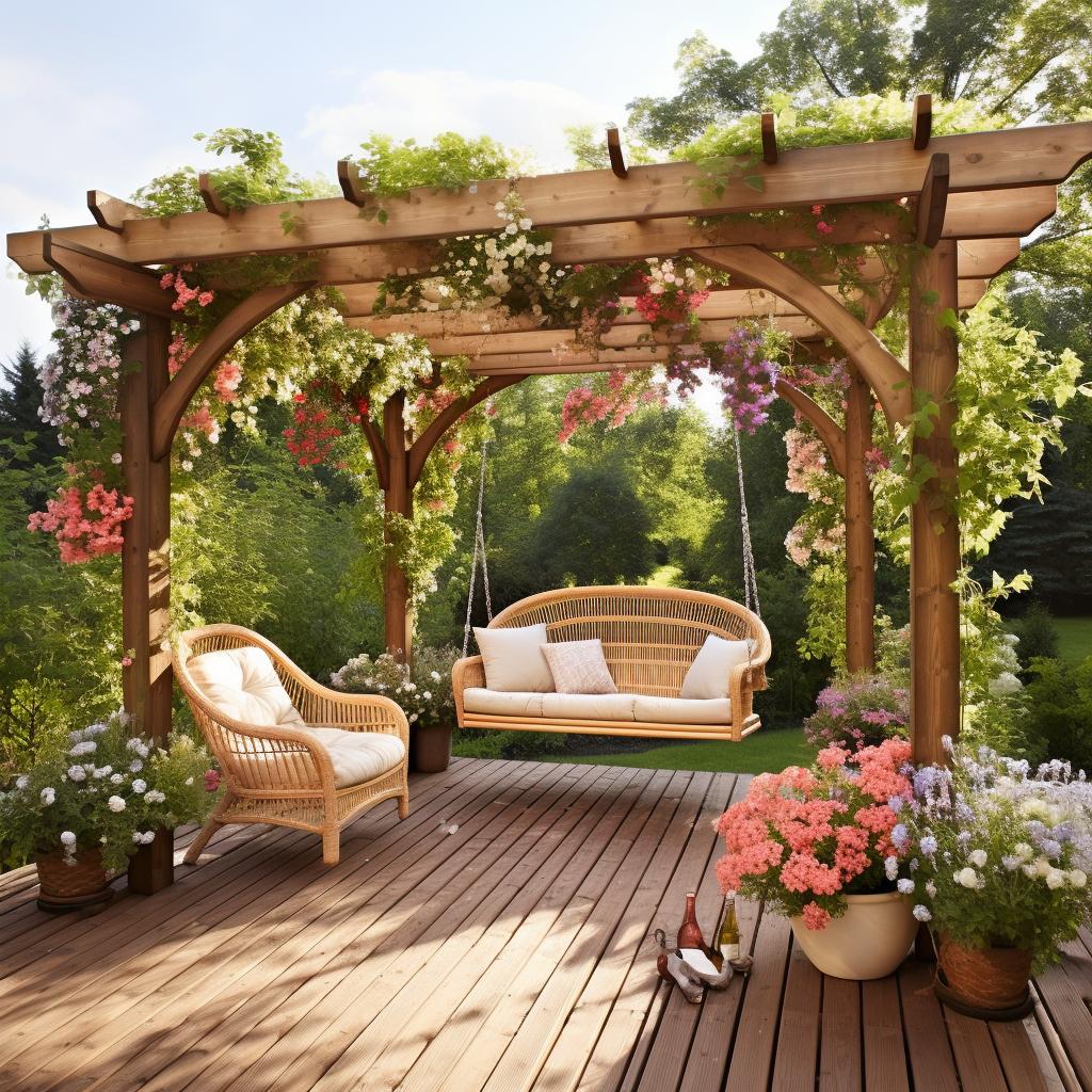 Dicas criativas de decoração com vegetação e flores para um pergolado rústico: transforme seu espaço ao ar livre em um paraíso natural. 3 5 dicas de decoração de um pergolado rústico usando vegetação e flores