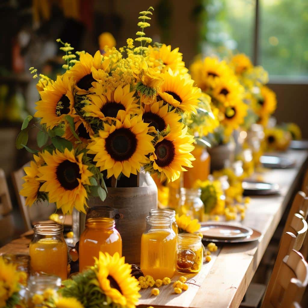 5 ideias criativas para decorar sua festa com o tema Girassóis e encantar seus convidados. 4 5 ideias para decoração de festa com o tema Girassóis.