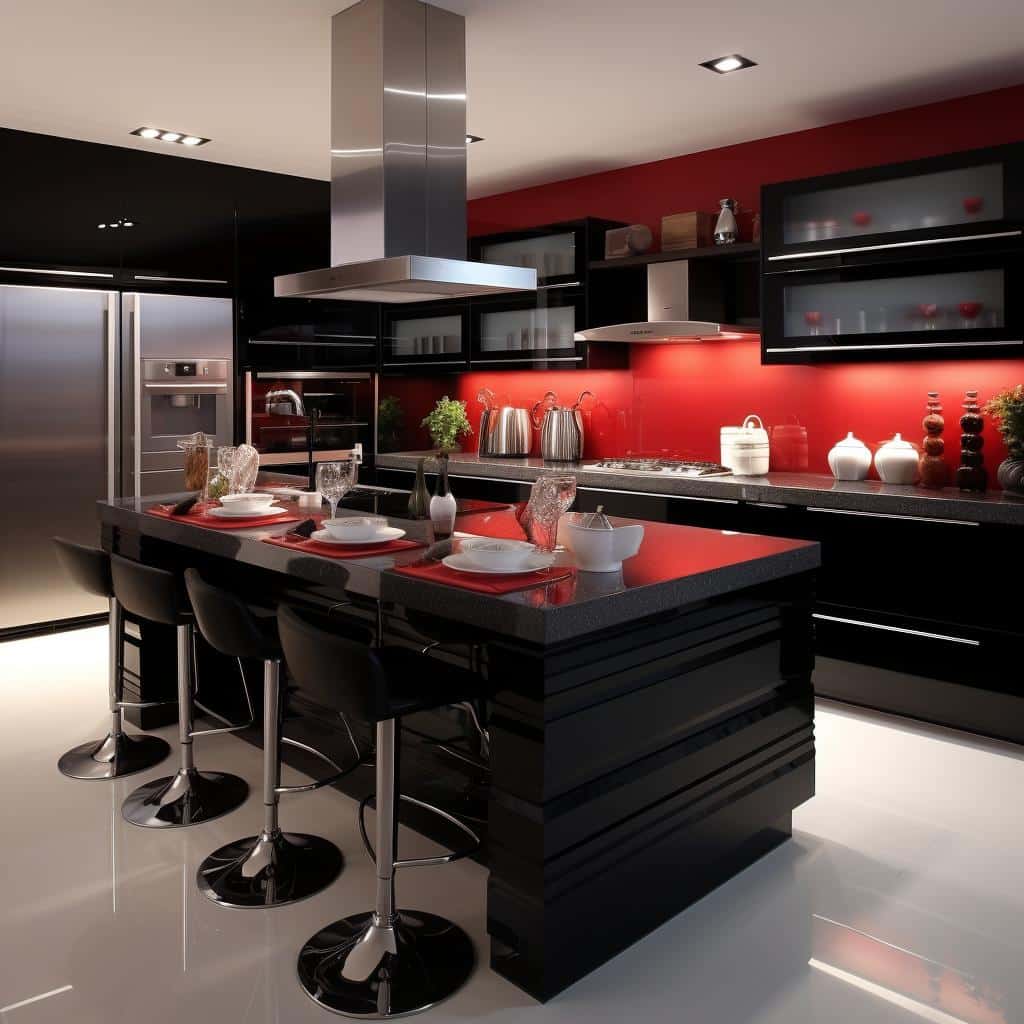 Cozinha Vermelha e Preta: 5 Sugestões Para Um Ambiente Vibrante 4 cozinha vermelha e preta