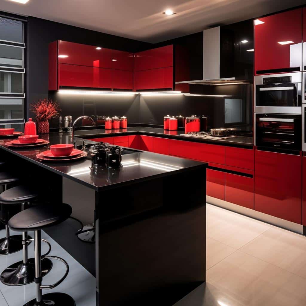 Cozinha Vermelha e Preta: 5 Sugestões Para Um Ambiente Vibrante 2 cozinha vermelha e preta