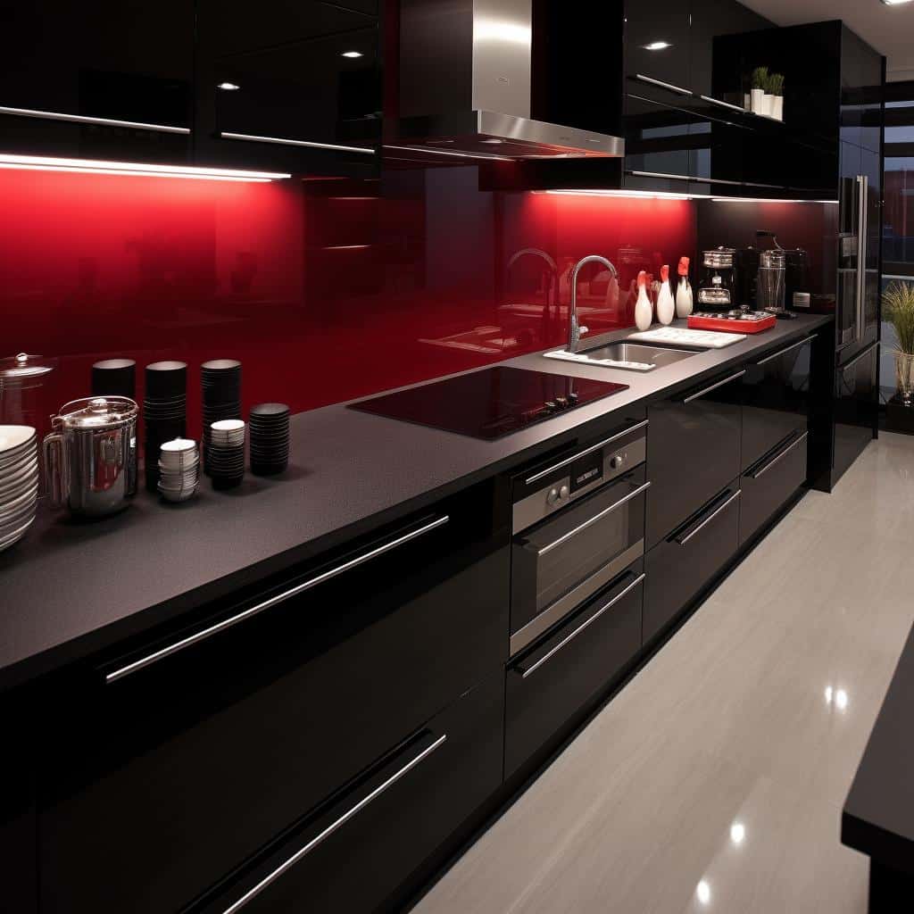 Cozinha Vermelha e Preta: 5 Sugestões Para Um Ambiente Vibrante 1 cozinha vermelha e preta