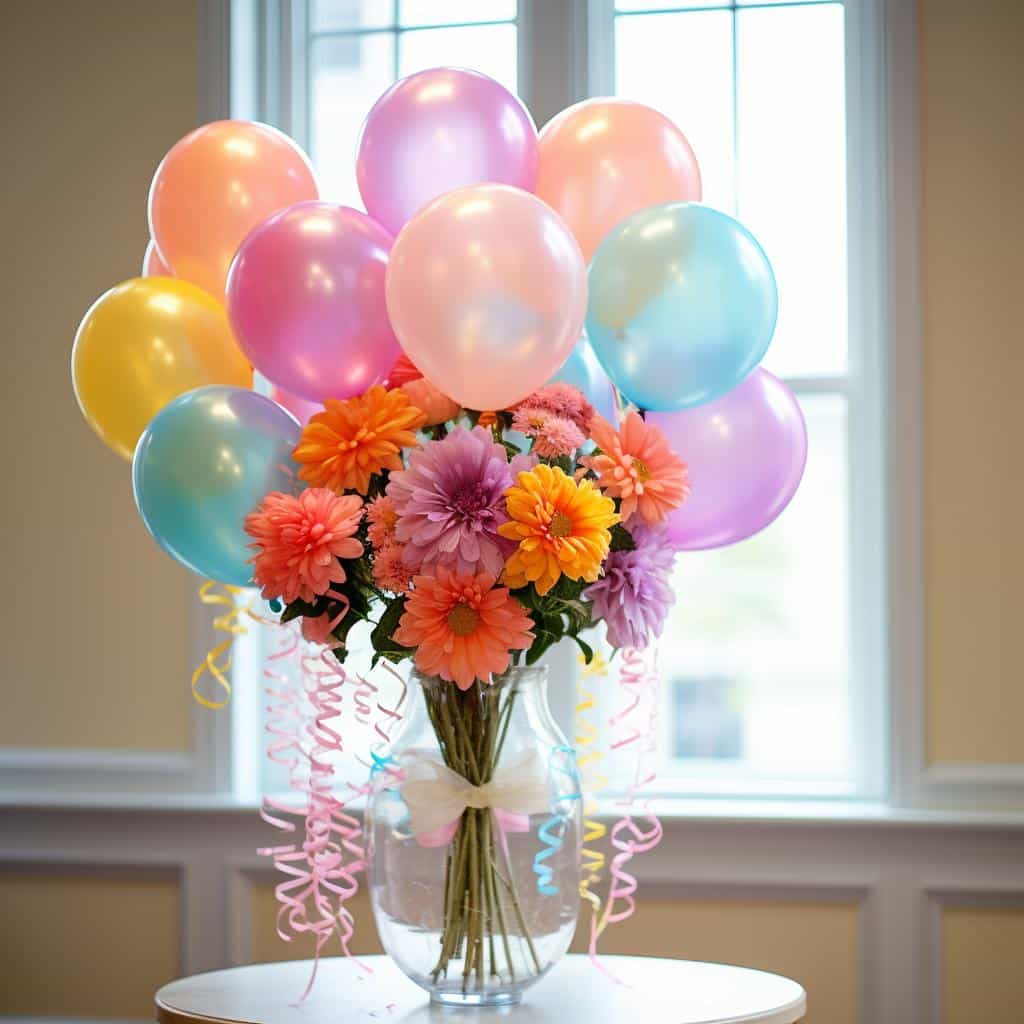 Flores Com Balões: Ideias Criativas para Decoração de Festas 3 flores com baloes