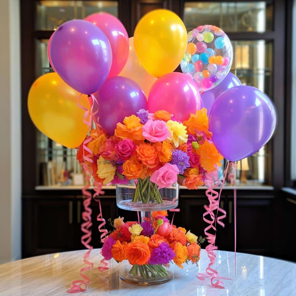 Flores Com Balões: Ideias Criativas para Decoração de Festas 1 flores com baloes