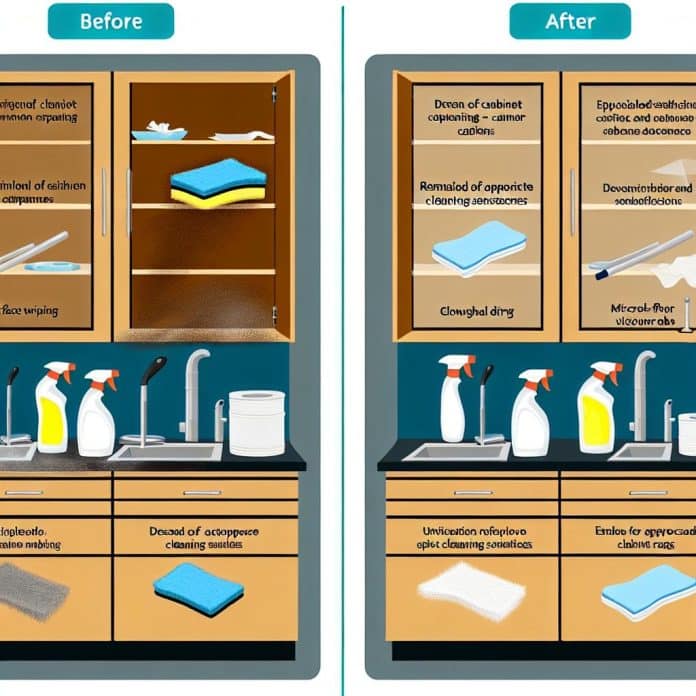 Aprenda as melhores técnicas para limpar armários de cozinha e eliminar gordura e poeira
