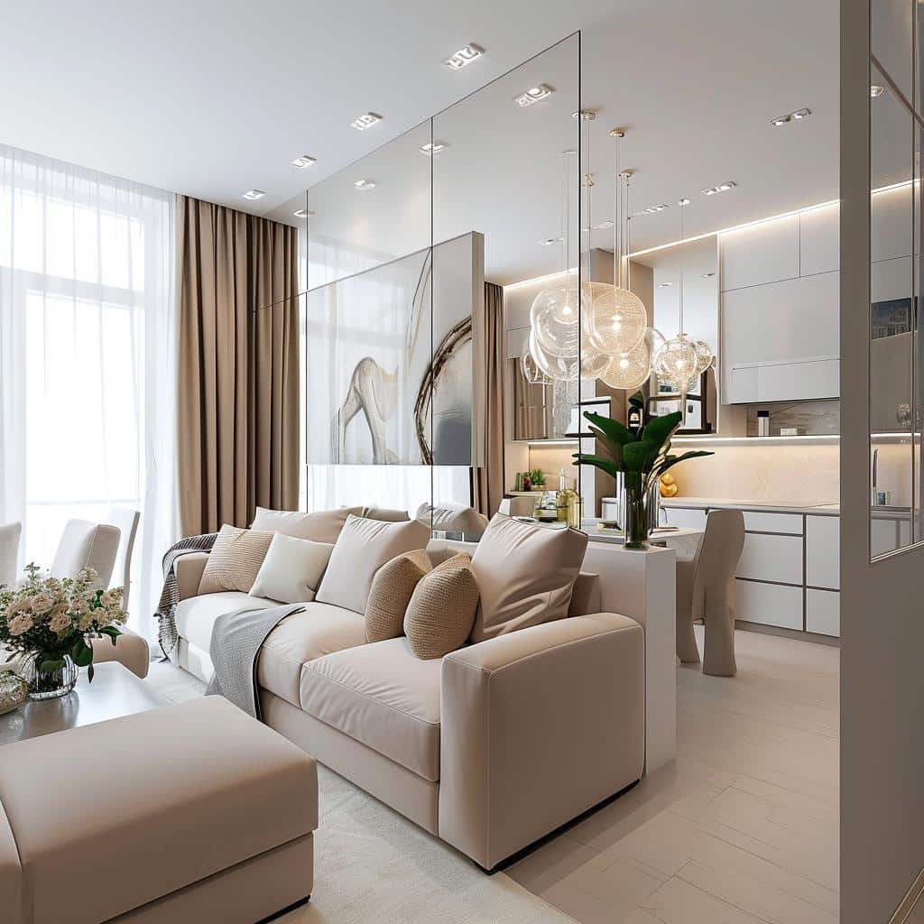 Luz e Amplitude: Apartamento Pequeno Decorado com Cores Claras que Ampliam Espaços 3 apartamento pequeno decorado com cores claras