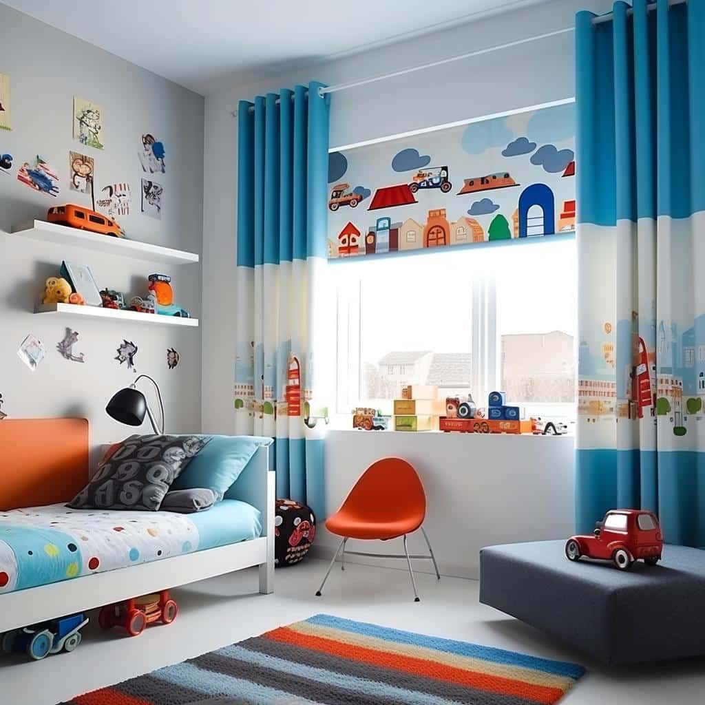 Sonhos em Azul: Cortinas para Quartos de Meninos que Encantam 1 cortina para quarto de menino