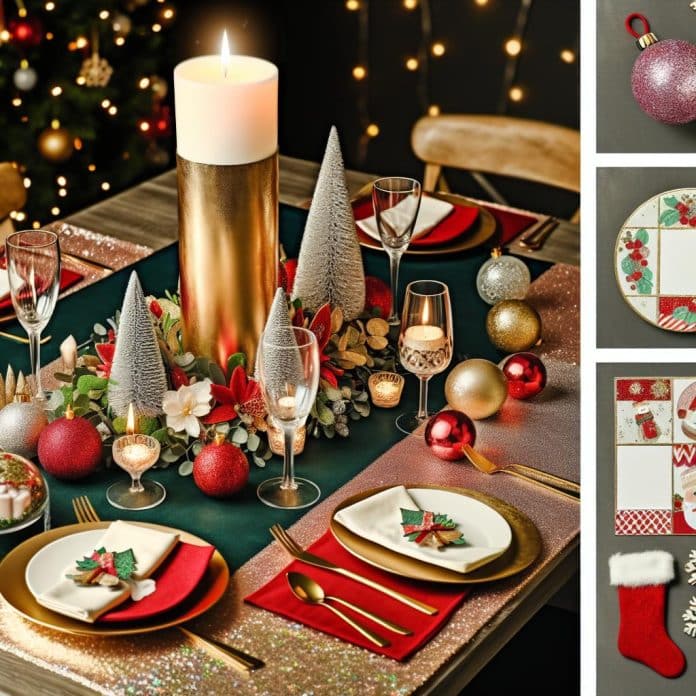decoração mesa natal