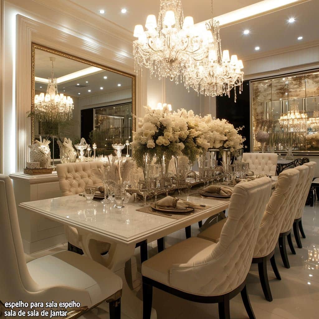 Espelho Para Sala de Jantar: 5 Ideias Para Ampliar e Decorar 4 espelho para sala de jantar